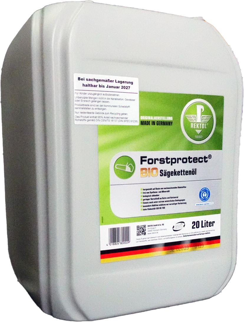 REKTOL 100 Forstprotect BIO Sägekettenöl Haftöl | 20 Liter